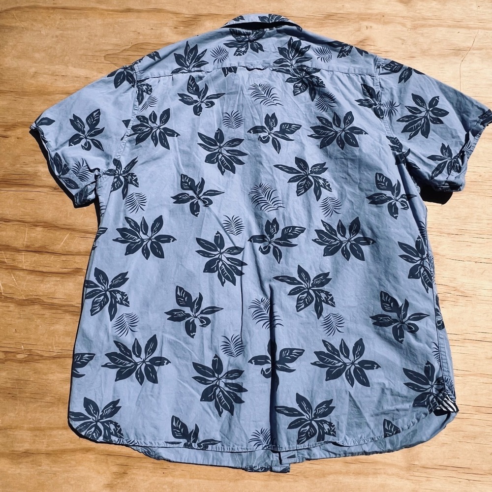 Cactus Man Ricky Singh Mens L Blue Floral Tropical Short Sleeve Button Down - Picture 6 of 6